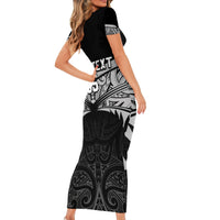 Custom New Zealand Cricket Family Matching Short Sleeve Bodycon Dress and Hawaiian Shirt Go Champions World Cup 2024 With Maori Pattern LT05 - Polynesian Pride