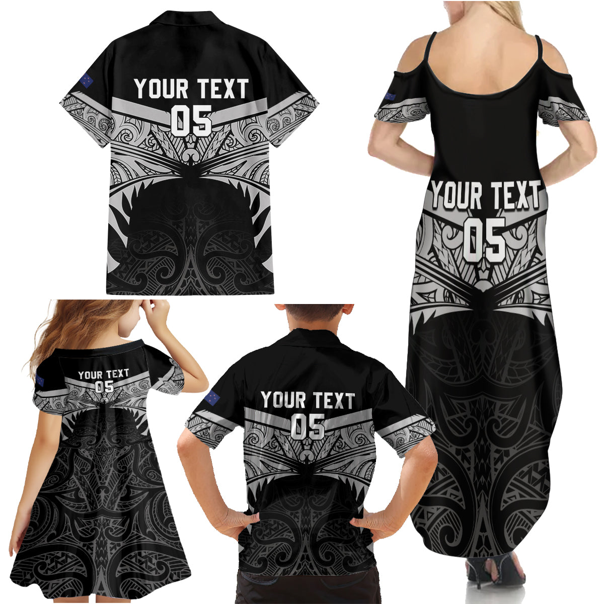 Custom New Zealand Cricket Family Matching Summer Maxi Dress and Hawaiian Shirt Go Champions World Cup 2024 With Maori Pattern LT05 - Polynesian Pride