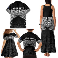 Custom New Zealand Cricket Family Matching Tank Maxi Dress and Hawaiian Shirt Go Champions World Cup 2024 With Maori Pattern LT05 - Polynesian Pride