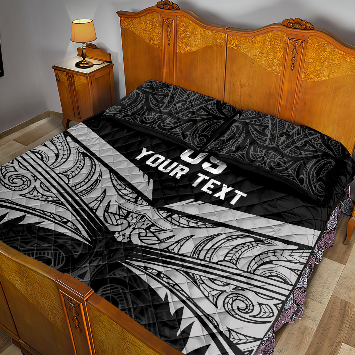 Custom New Zealand Cricket Quilt Bed Set Go Champions World Cup 2024 With Maori Pattern LT05 - Polynesian Pride