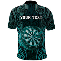 Personalised New Zealand Darts Polo Shirt Turquoise Dart Board Maori Pattern LT05 - Polynesian Pride