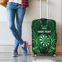 Personalised New Zealand Darts Luggage Cover Green Dart Board Maori Pattern