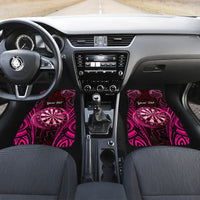 Personalised New Zealand Darts Car Mats Pink Dart Board Maori Pattern
