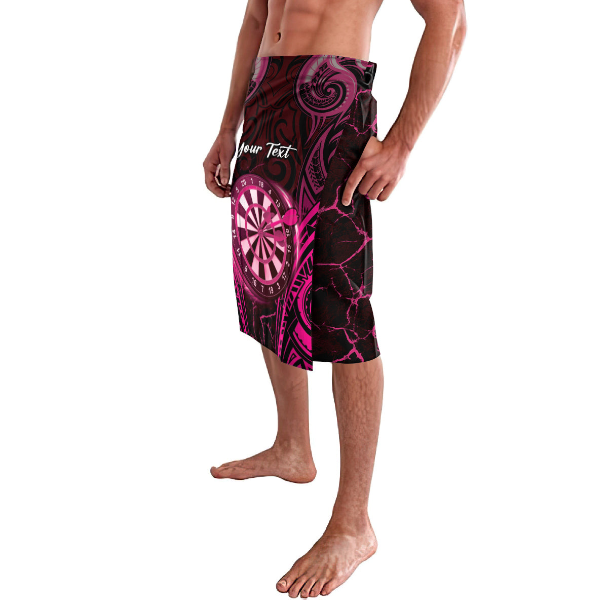 Personalised New Zealand Darts Lavalava Pink Dart Board Maori Pattern