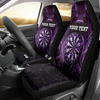 Personalised New Zealand Darts Car Seat Cover Purple Dart Board Maori Pattern LT05 - Polynesian Pride