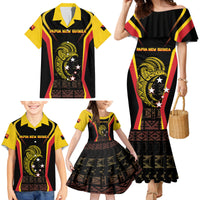 Custom Papua New Guinea Cricket Family Matching Mermaid Dress and Hawaiian Shirt 2024 World Cup LT05 - Polynesian Pride