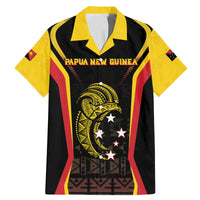 Custom Papua New Guinea Cricket Family Matching Mermaid Dress and Hawaiian Shirt 2024 World Cup LT05 Dad's Shirt - Short Sleeve Black - Polynesian Pride