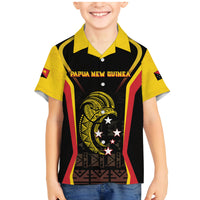 Custom Papua New Guinea Cricket Family Matching Mermaid Dress and Hawaiian Shirt 2024 World Cup LT05 Son's Shirt Black - Polynesian Pride