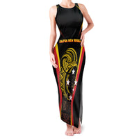 Custom Papua New Guinea Cricket Family Matching Tank Maxi Dress and Hawaiian Shirt 2024 World Cup LT05 Mom's Dress Black - Polynesian Pride