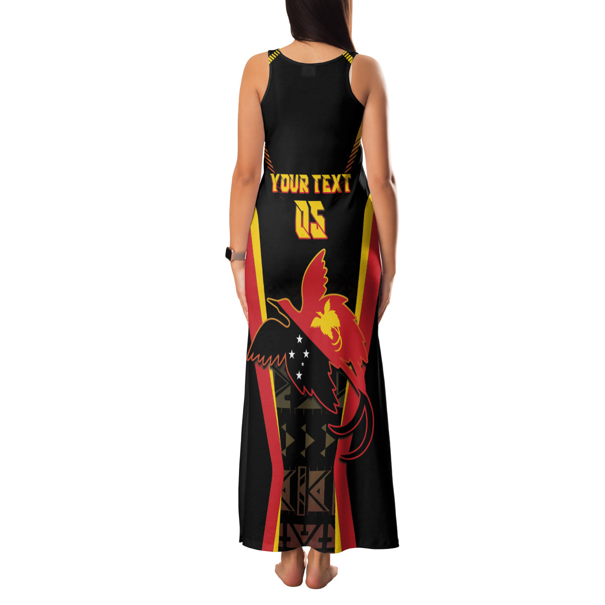 Custom Papua New Guinea Cricket Family Matching Tank Maxi Dress and Hawaiian Shirt 2024 World Cup LT05 - Polynesian Pride