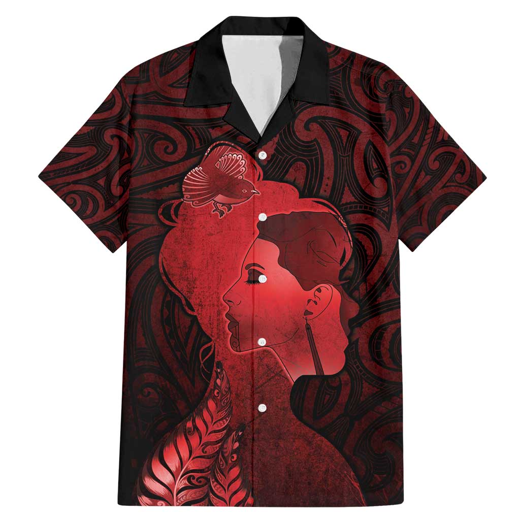 Aotearoa Mana Wahine Family Matching Mermaid Dress and Hawaiian Shirt The Spiritual Power Of Women LT05 Dad's Shirt - Short Sleeve Red - Polynesian Pride