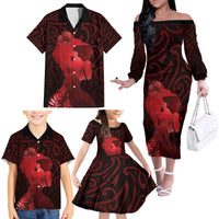 Aotearoa Mana Wahine Family Matching Off The Shoulder Long Sleeve Dress and Hawaiian Shirt The Spiritual Power Of Women LT05 - Polynesian Pride