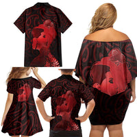 Aotearoa Mana Wahine Family Matching Off Shoulder Short Dress and Hawaiian Shirt The Spiritual Power Of Women LT05 - Polynesian Pride