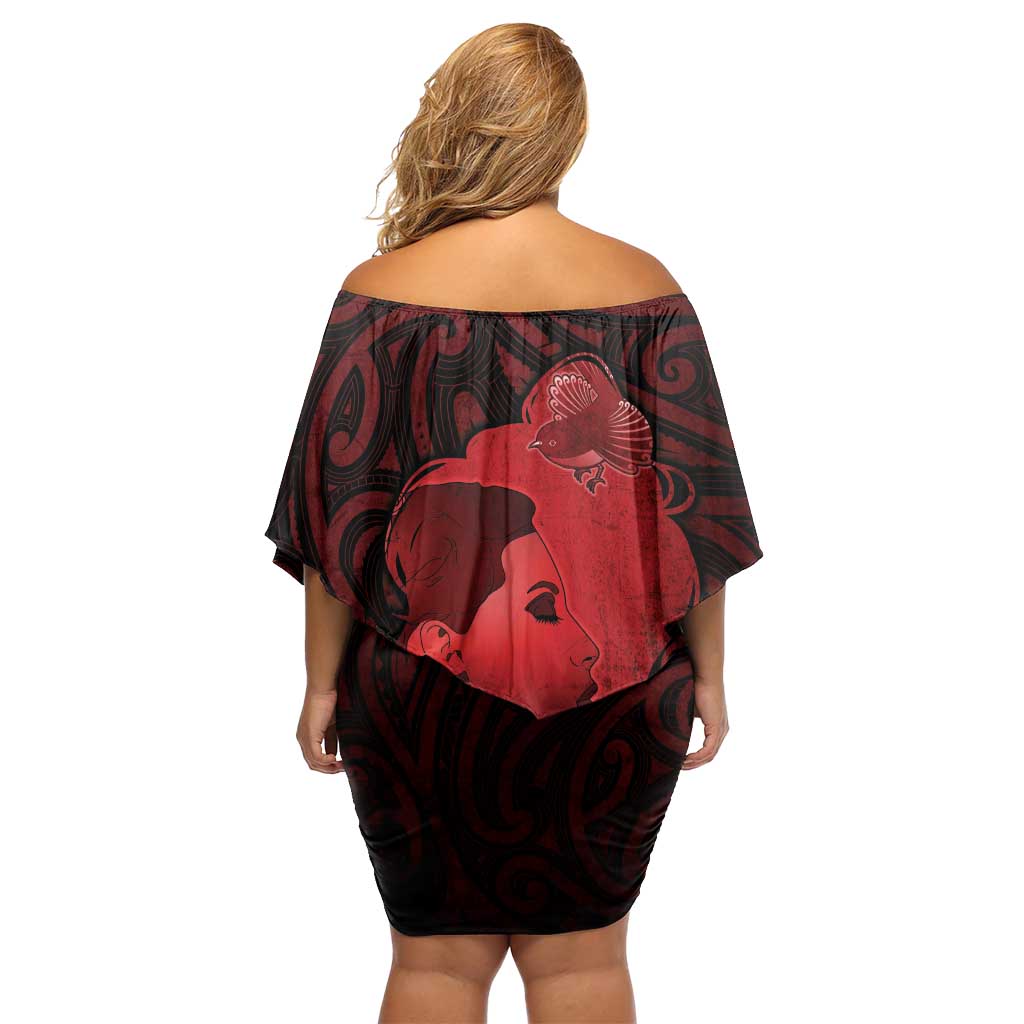 Aotearoa Mana Wahine Family Matching Off Shoulder Short Dress and Hawaiian Shirt The Spiritual Power Of Women LT05 - Polynesian Pride