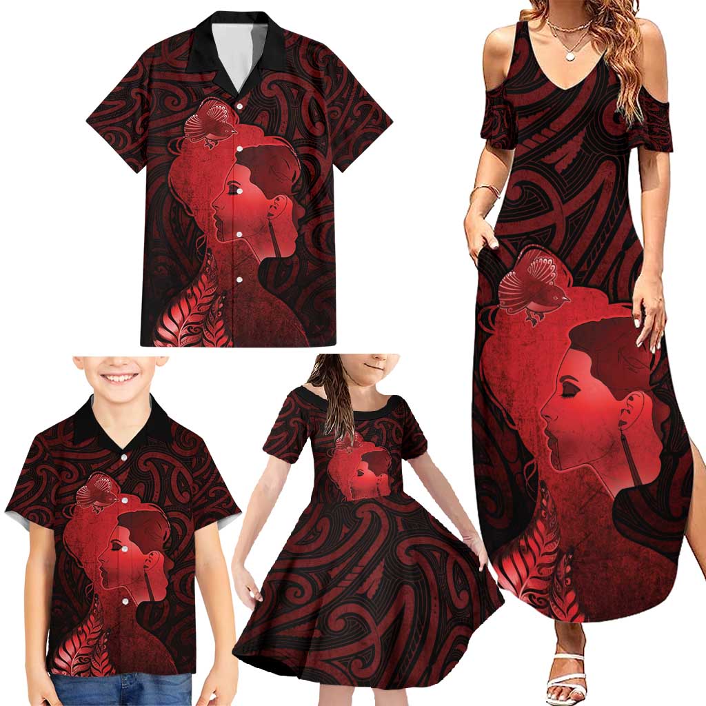 Aotearoa Mana Wahine Family Matching Summer Maxi Dress and Hawaiian Shirt The Spiritual Power Of Women LT05 - Polynesian Pride