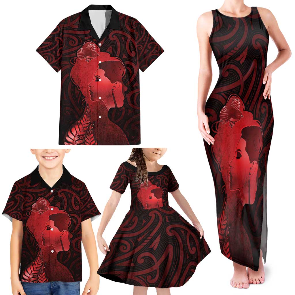Aotearoa Mana Wahine Family Matching Tank Maxi Dress and Hawaiian Shirt The Spiritual Power Of Women