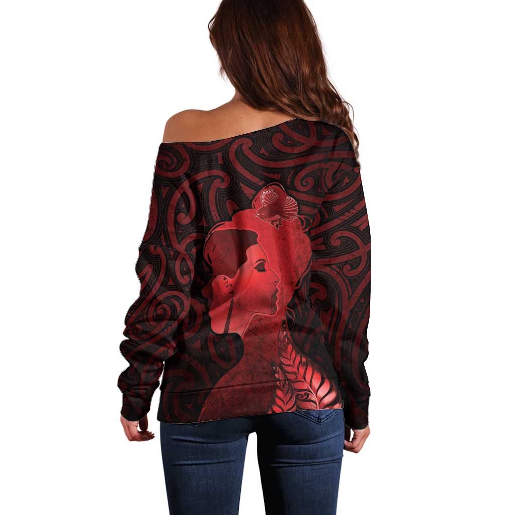 Aotearoa Mana Wahine Off Shoulder Sweater The Spiritual Power Of Women