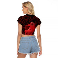Aotearoa Mana Wahine Raglan Cropped T Shirt The Spiritual Power Of Women LT05 - Polynesian Pride
