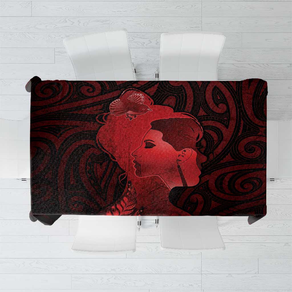 Aotearoa Mana Wahine Tablecloth The Spiritual Power Of Women LT05 Red - Polynesian Pride