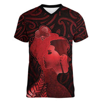 Aotearoa Mana Wahine Women V-Neck T-Shirt The Spiritual Power Of Women