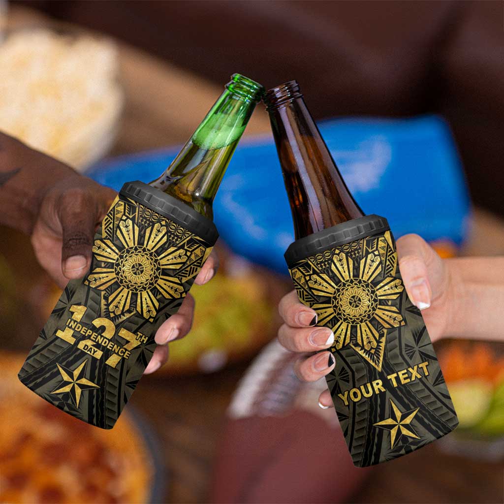 Personalised Philippines Independence Day 4 in 1 Can Cooler Tumbler Filipinos Sun Star Tribal
