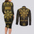 Personalised Philippines Independence Day Couples Matching Long Sleeve Bodycon Dress and Long Sleeve Button Shirt Filipinos Sun Star Tribal