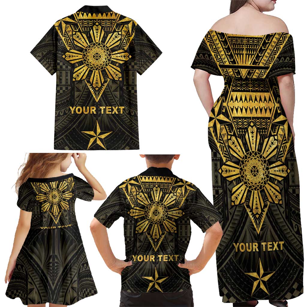 Personalised Philippines Independence Day Family Matching Off Shoulder Maxi Dress and Hawaiian Shirt Filipinos Sun Star Tribal LT05 - Polynesian Pride