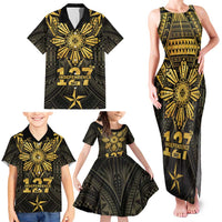 Personalised Philippines Independence Day Family Matching Tank Maxi Dress and Hawaiian Shirt Filipinos Sun Star Tribal LT05 - Polynesian Pride