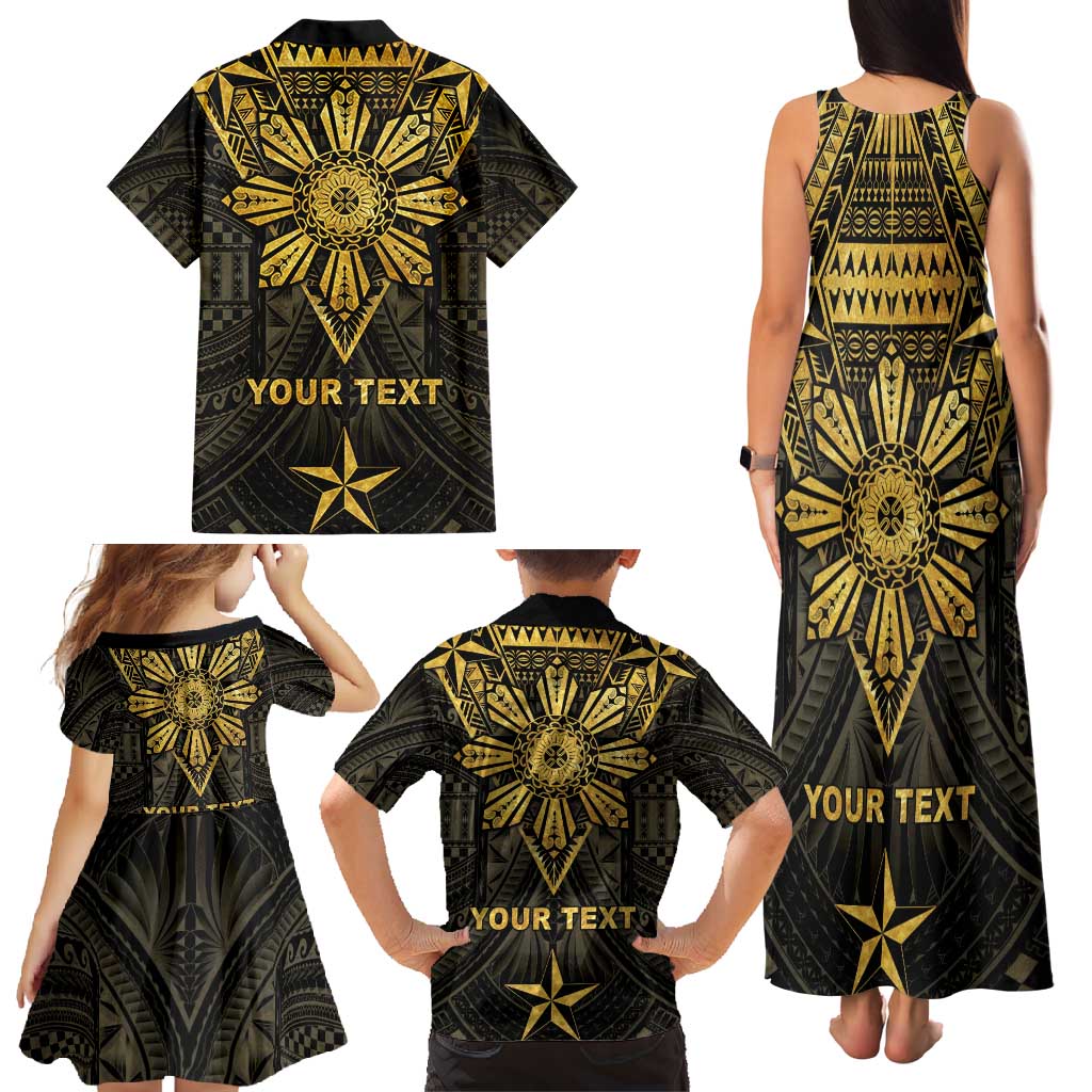 Personalised Philippines Independence Day Family Matching Tank Maxi Dress and Hawaiian Shirt Filipinos Sun Star Tribal LT05 - Polynesian Pride