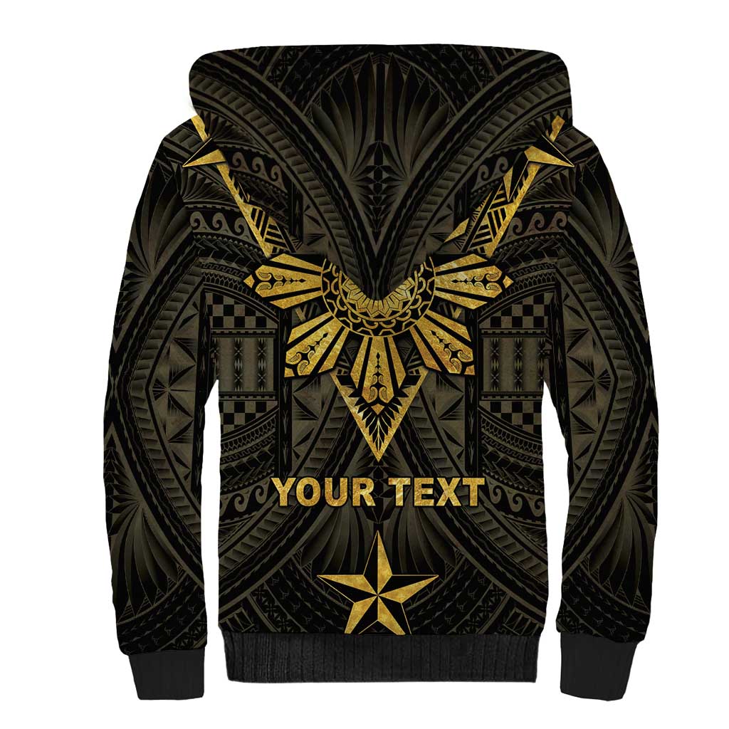 Personalised Philippines Independence Day Sherpa Hoodie Filipinos Sun Star Tribal