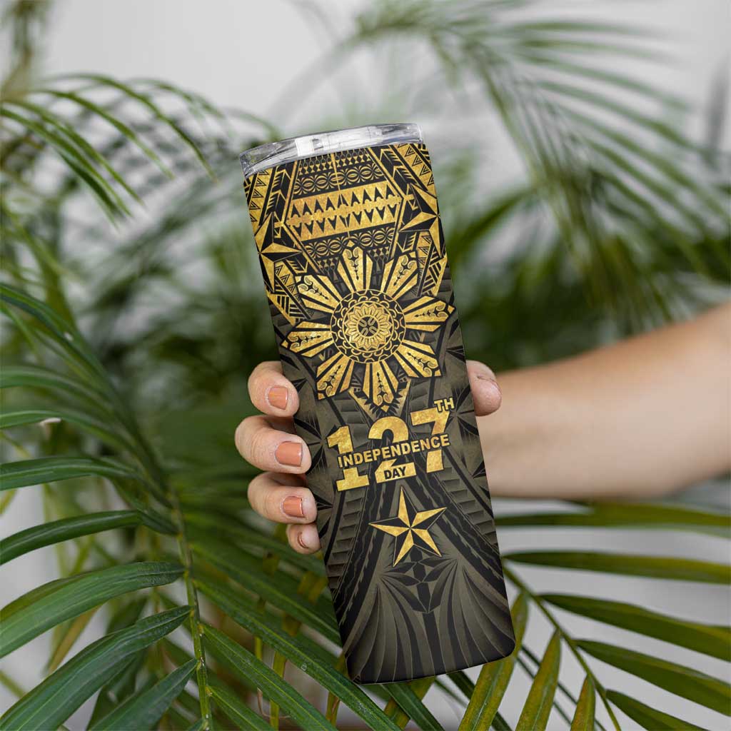 Personalised Philippines Independence Day Skinny Tumbler Filipinos Sun Star Tribal