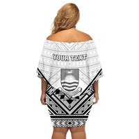 Personalised Kiribati Gospel Day Family Matching Off Shoulder Short Dress and Hawaiian Shirt Coat Of Arms Polynesian Pattern LT05 - Polynesian Pride
