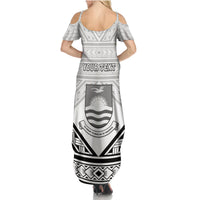 Personalised Kiribati Gospel Day Family Matching Summer Maxi Dress and Hawaiian Shirt Coat Of Arms Polynesian Pattern LT05 - Polynesian Pride