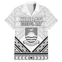 Personalised Kiribati Gospel Day Family Matching Tank Maxi Dress and Hawaiian Shirt Coat Of Arms Polynesian Pattern LT05 Dad's Shirt - Short Sleeve White - Polynesian Pride