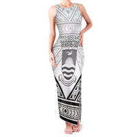 Personalised Kiribati Gospel Day Family Matching Tank Maxi Dress and Hawaiian Shirt Coat Of Arms Polynesian Pattern LT05 Mom's Dress White - Polynesian Pride