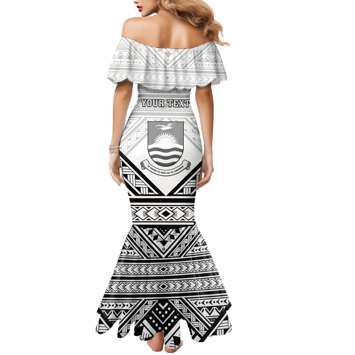 Personalised Kiribati Gospel Day Mermaid Dress Coat Of Arms Polynesian Pattern LT05 - Polynesian Pride