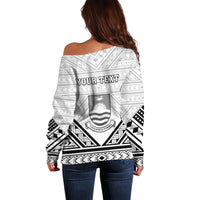 Personalised Kiribati Gospel Day Off Shoulder Sweater Coat Of Arms Polynesian Pattern LT05 - Polynesian Pride