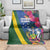 Solomon Islands Independence Day Blanket Coat Of Arms With Tropical Flowers