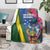 Solomon Islands Independence Day Blanket Coat Of Arms With Tropical Flowers