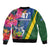 Solomon Islands Independence Day Bomber Jacket Coat Of Arms With Tropical Flowers