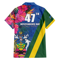 Solomon Islands Independence Day Family Matching Long Sleeve Bodycon Dress and Hawaiian Shirt Coat Of Arms With Tropical Flowers LT05 - Polynesian Pride