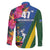 Solomon Islands Independence Day Family Matching Puletasi and Hawaiian Shirt Coat Of Arms With Tropical Flowers