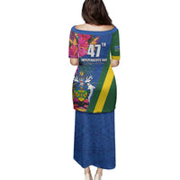 Solomon Islands Independence Day Family Matching Puletasi and Hawaiian Shirt Coat Of Arms With Tropical Flowers LT05 - Polynesian Pride