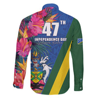 Solomon Islands Independence Day Family Matching Tank Maxi Dress and Hawaiian Shirt Coat Of Arms With Tropical Flowers LT05 - Polynesian Pride