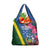 Solomon Islands Independence Day Grocery Bag Coat Of Arms With Tropical Flowers