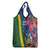 Solomon Islands Independence Day Grocery Bag Coat Of Arms With Tropical Flowers