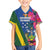 Solomon Islands Independence Day Kid Hawaiian Shirt Coat Of Arms With Tropical Flowers