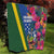 Solomon Islands Independence Day Quilt Coat Of Arms With Tropical Flowers