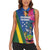 Solomon Islands Independence Day Women Sleeveless Polo Shirt Coat Of Arms With Tropical Flowers