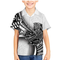 Solomon Islands Nguzunguzu Family Matching Mermaid Dress and Hawaiian Shirt Polynesian Tribal Pattern LT05 Son's Shirt White - Polynesian Pride